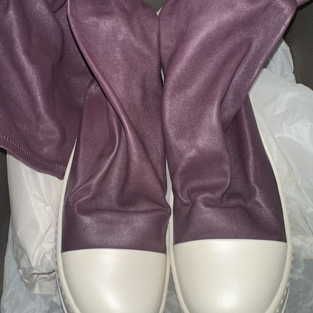 Rick Owens Purple Over the Knee Boots